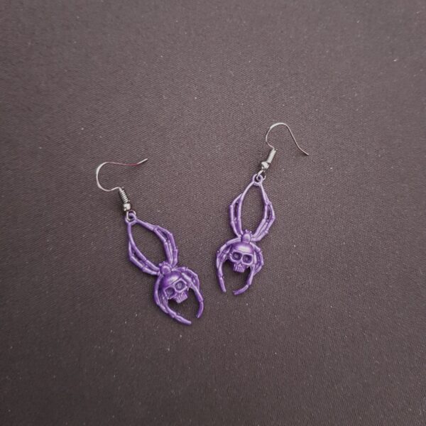 Boucles d’oreilles araignée, violette