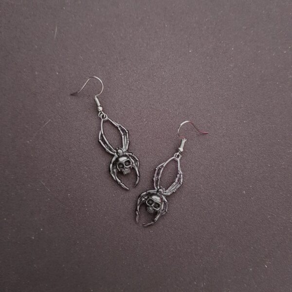 Boucles d’oreilles araignée, noire