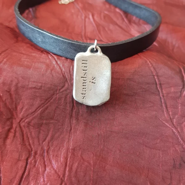 Choker viking runique Is/Isaz, cuir véritable – Image 2