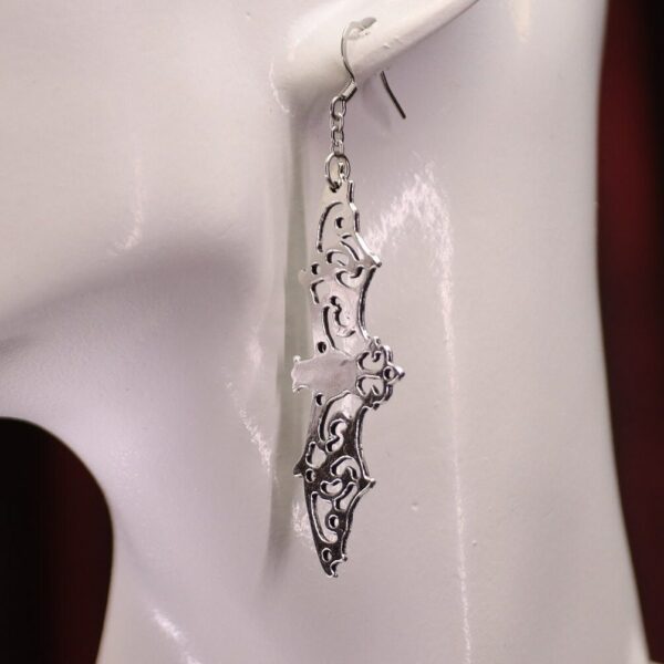 Boucles d'oreilles grande chauve souris, couleur bronze ou argent – Image 2