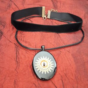 Collier double avec pendentif oeil de chat