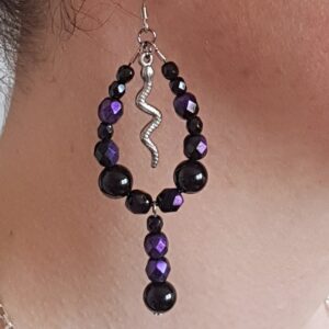 Boucles d'oreilles serpents et perles