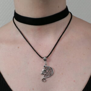 Collier choker à double rangée loup celtique