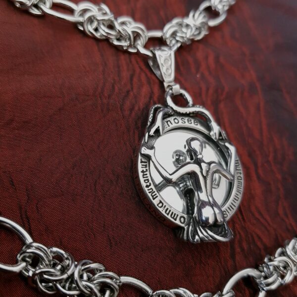 Collier Death Mirror, en acier inoxydable