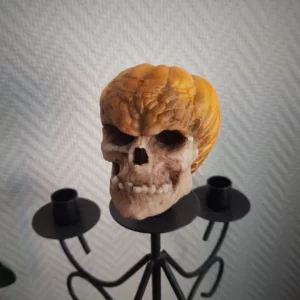 Crâne démon citrouille, pour décoration d'halloween original, fait main en France