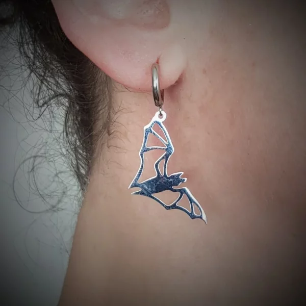 Boucles d'oreilles anneaux chauve-souris