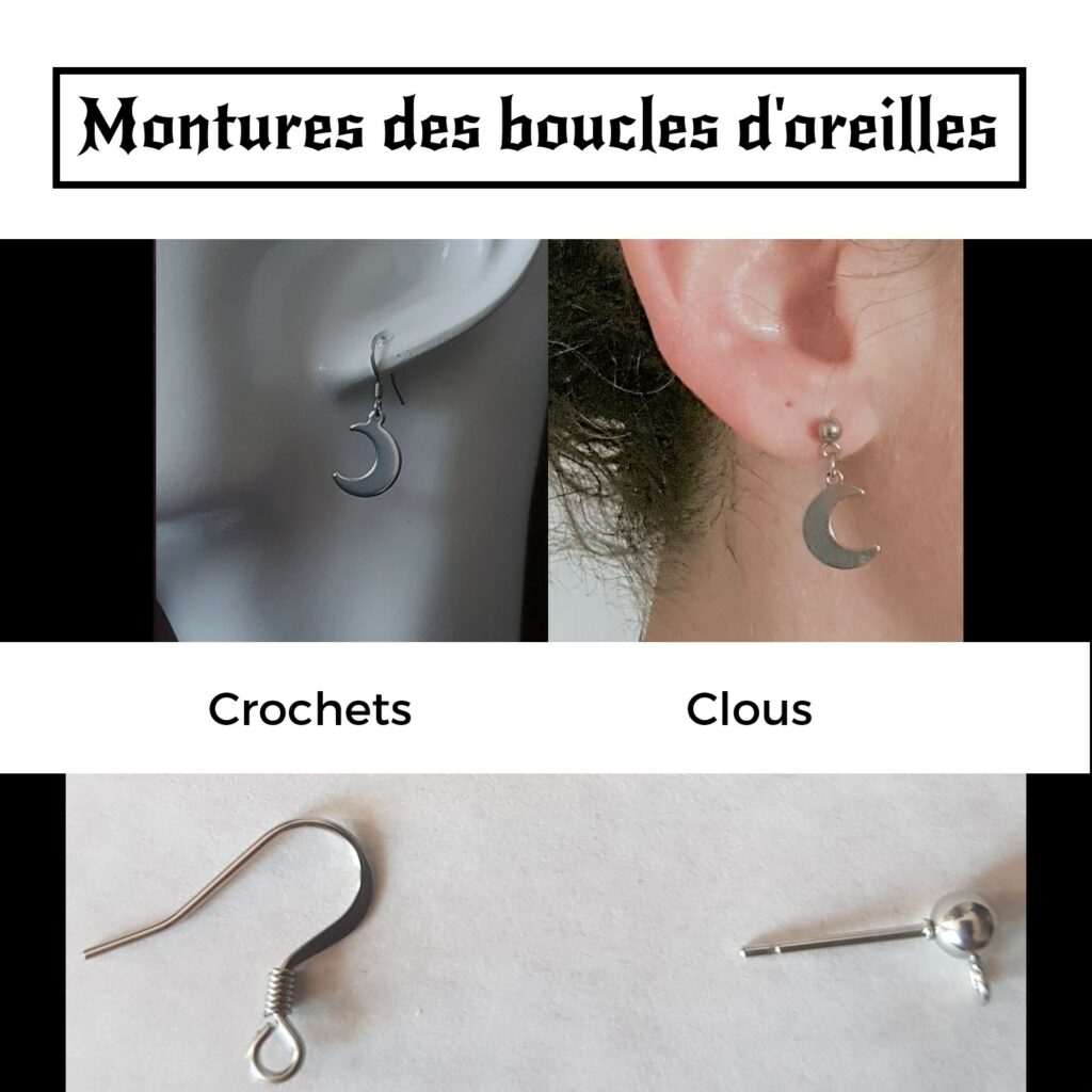 Personnalisation - montures des boucles d'oreilles 