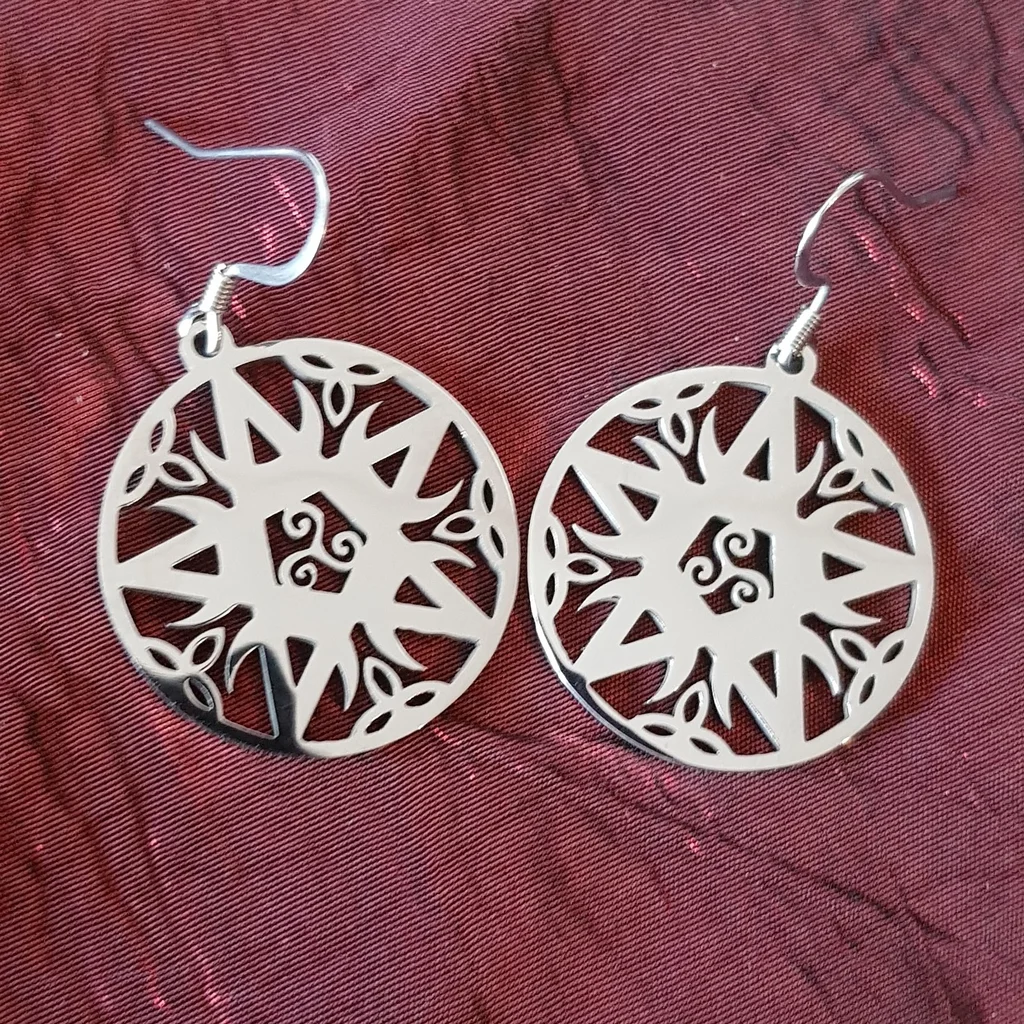 Boucles d'oreilles pentacle et triskel