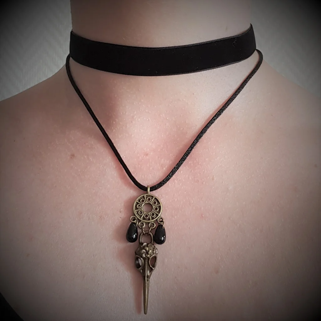 Collier double corbeau Raven's tears