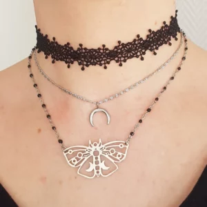 Collier papillon et lunes