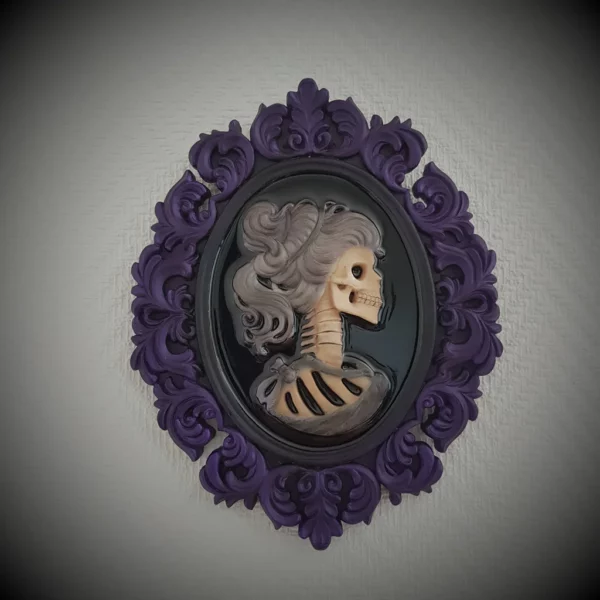 Cadres muraux couple squelette " Les amants " version violet
