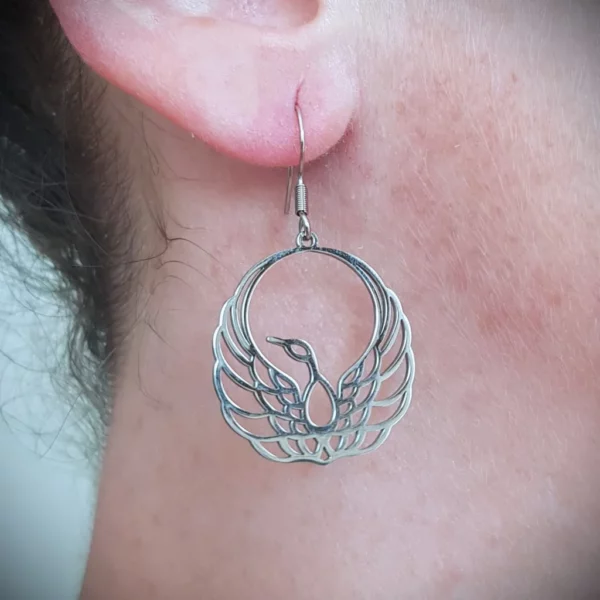 Boucles d'oreilles Phoenix en acier inoxydable
