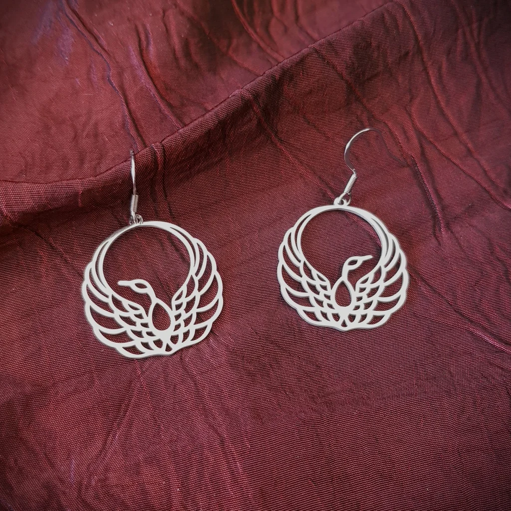 Boucles d'oreilles Phoenix en acier inoxydable