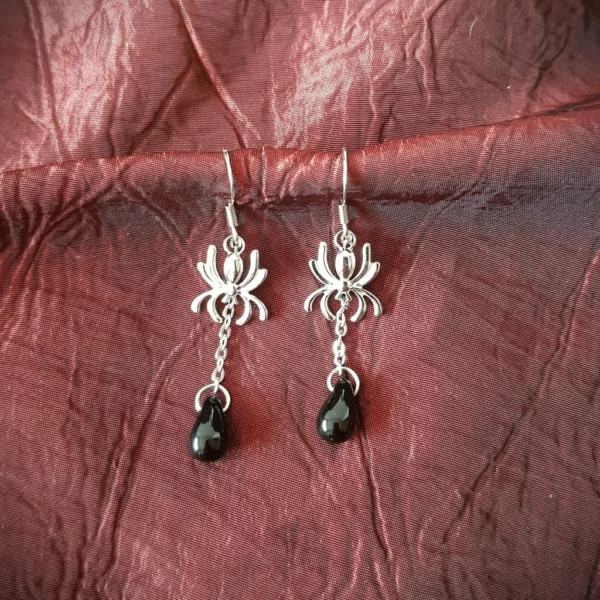 Boucles d'oreilles araignée à la perle