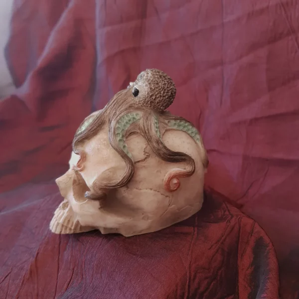 Crâne décoratif avec poulpe