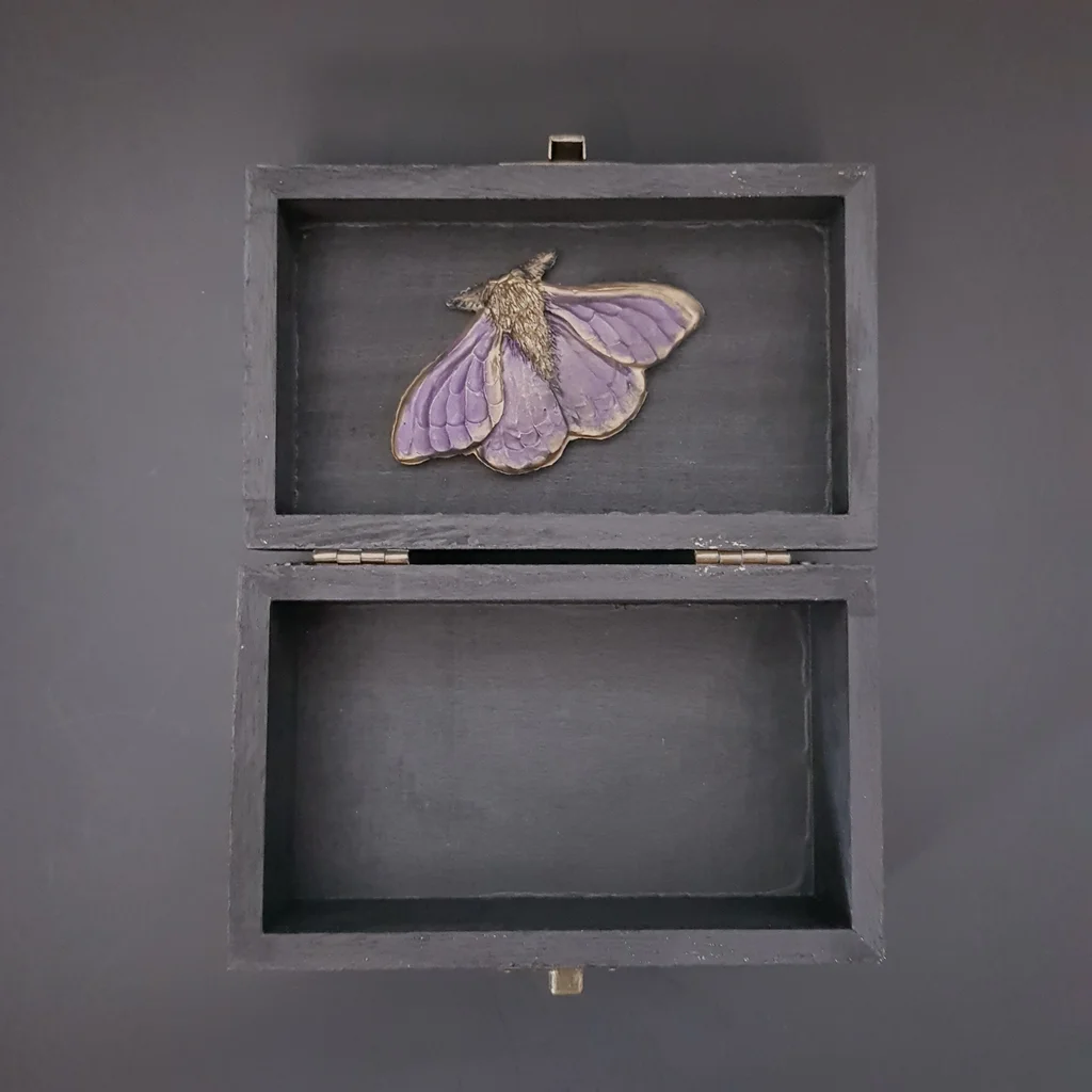 Boîte en bois décorée Papillons