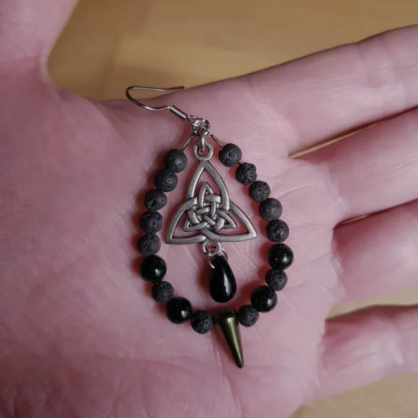 Boucles d'oreilles triquetra noeud celtique – Image 3