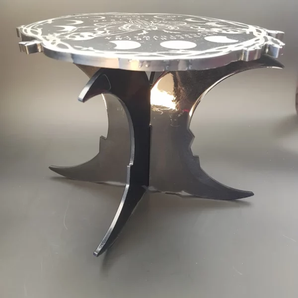 Petite table ouija pour plantes et décoration, motif lunes et cristaux