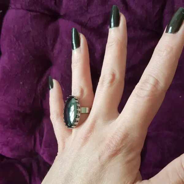 Bague gothique réglable en hématite – Image 4
