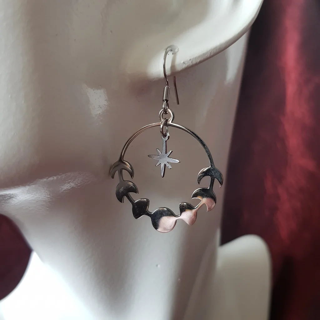 Boucles d'oreilles lune et étoile