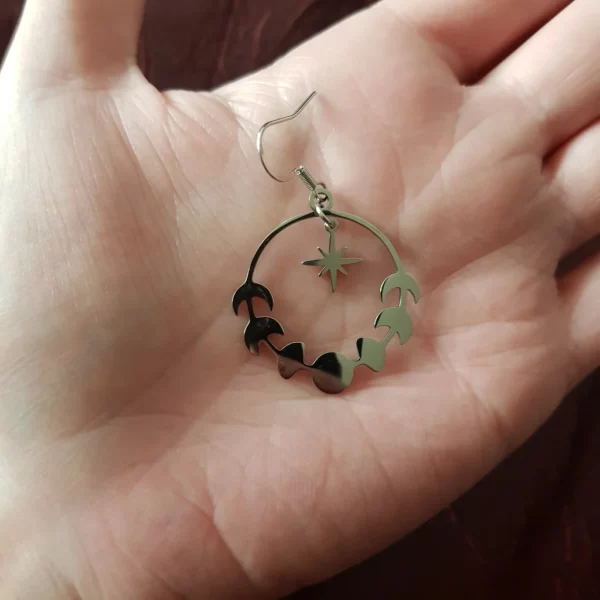 Boucles d'oreilles lune et étoile