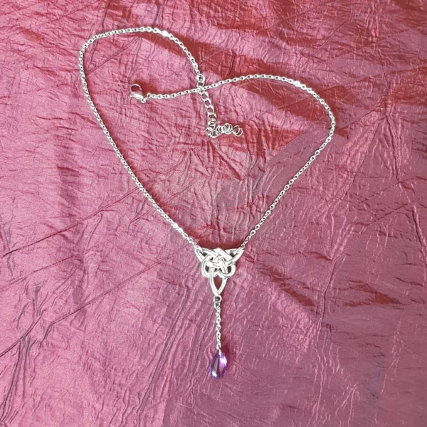 Collier triquetra celtique et perle – Image 4