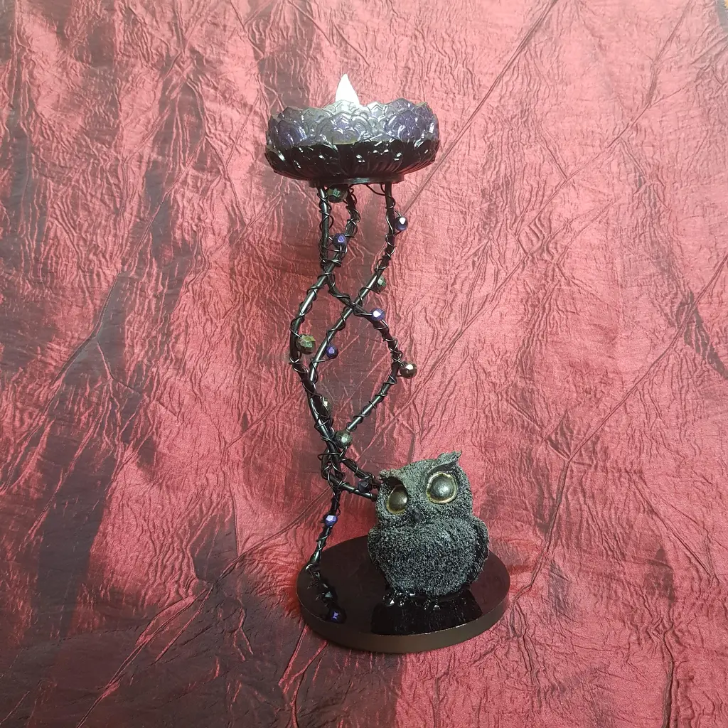 Bougeoir petit hibou d'automne
